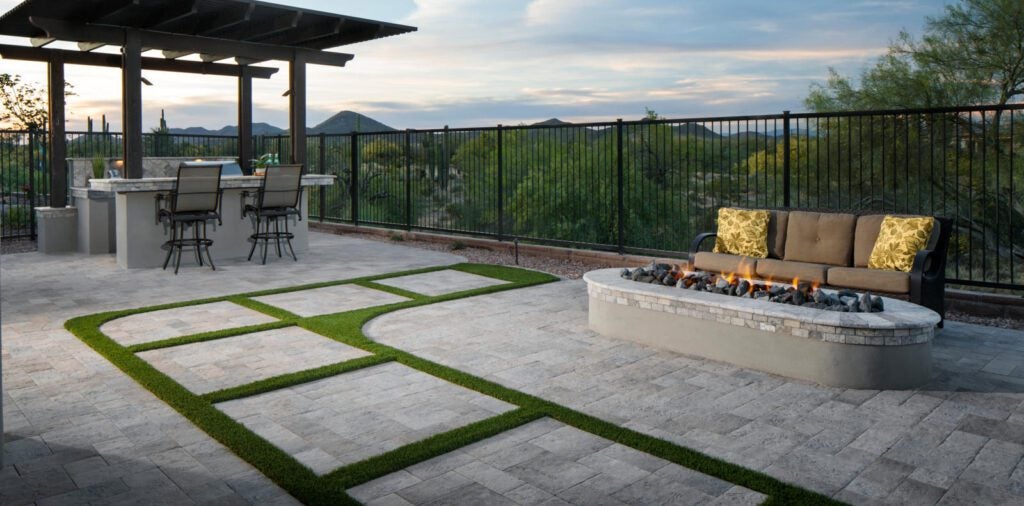 organic fire pit patio