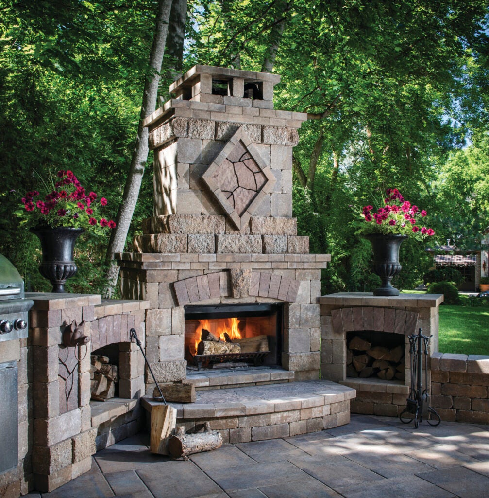 Denver Outdoor Fireplace Traditional Weston Stone