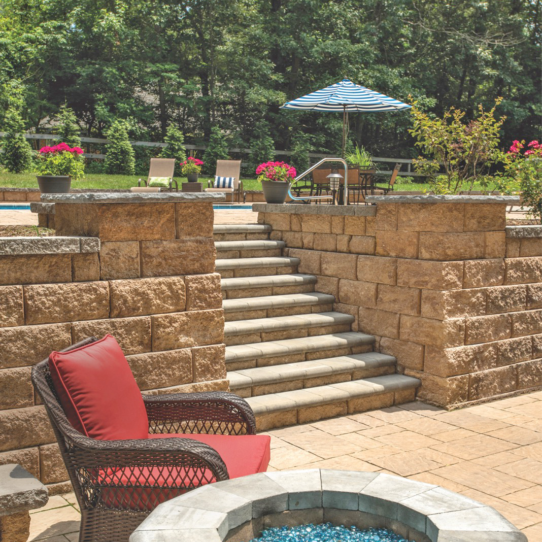 Diamond Pro Stone Cut Retaining Wall System Seattle