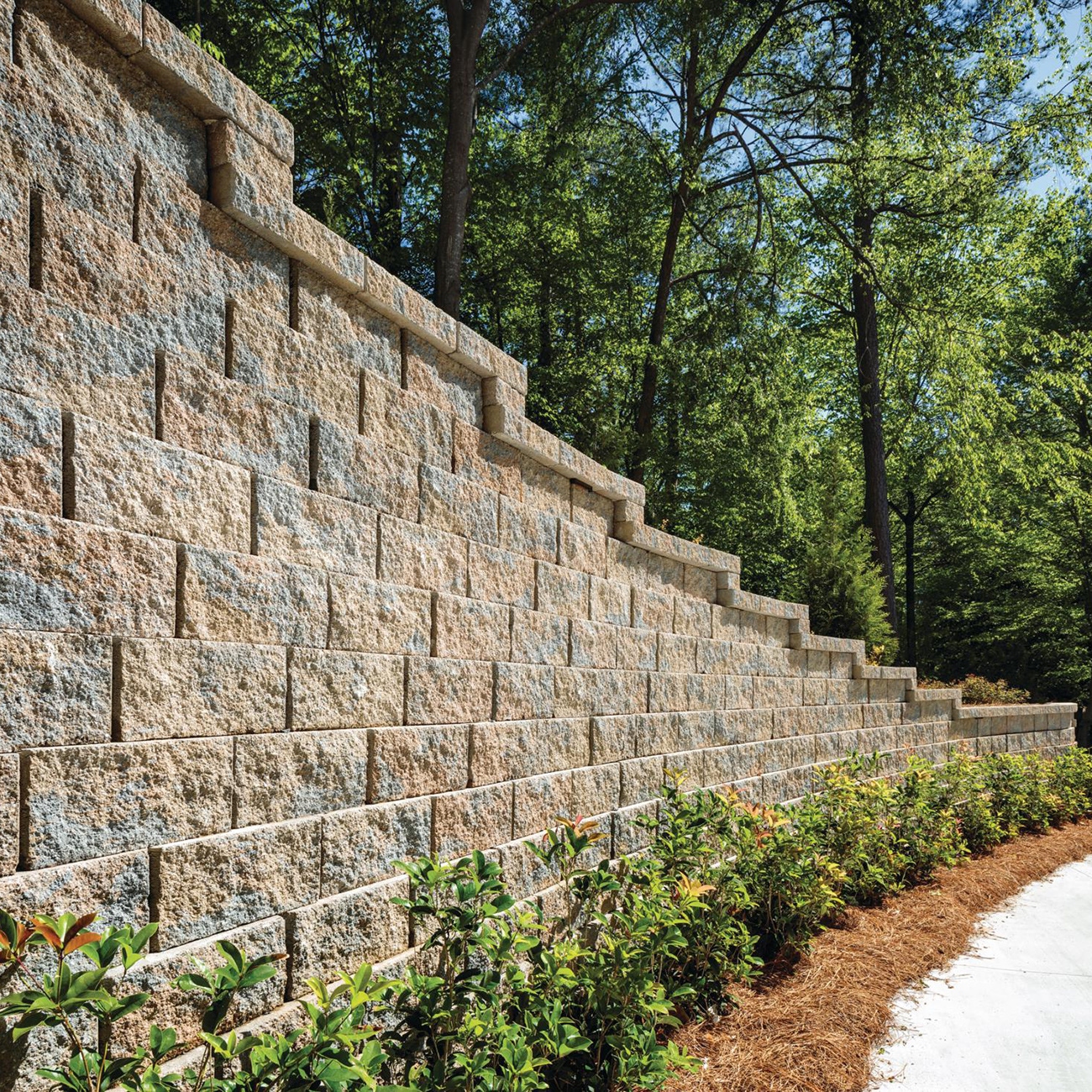 Diamond Pro retaining wall system in Carriage House color available in New York City