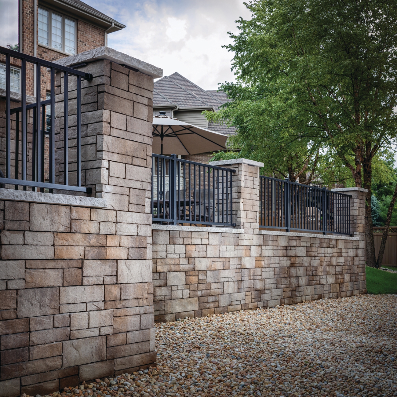 Tandem modular concrete block wall system in New York City