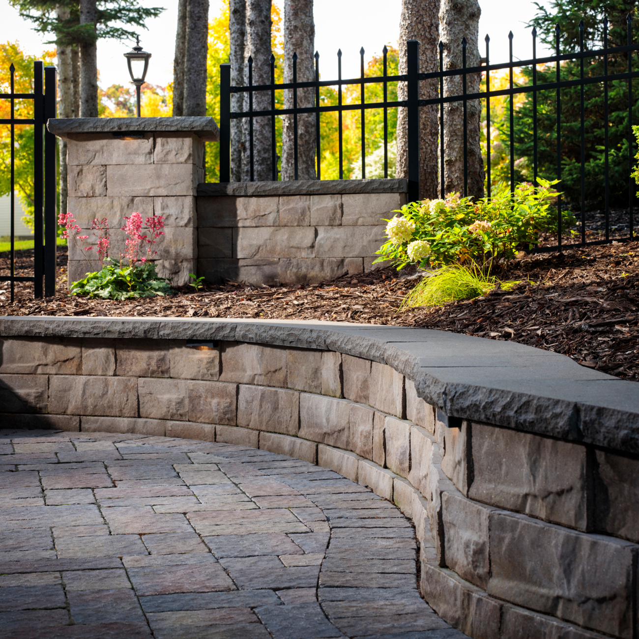 Stone cut retaining wall in St. Louis, MO