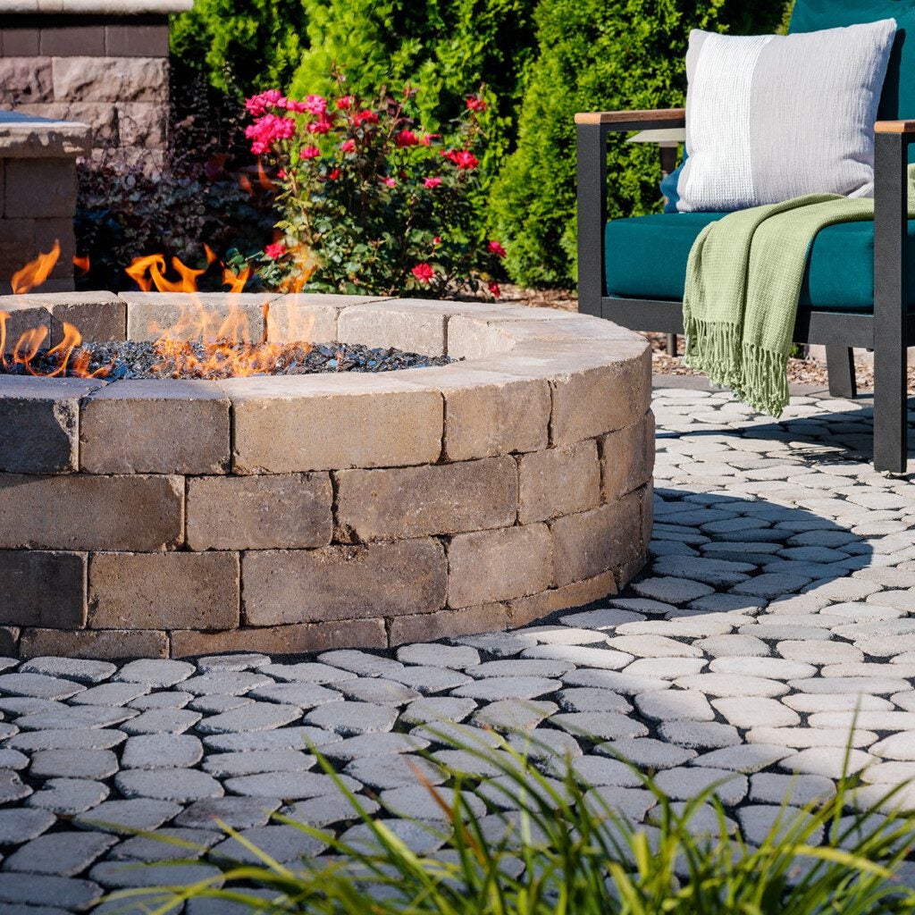 Weston Stone™ Fire Pit Kit with Belgian Cobble® Pavers.
