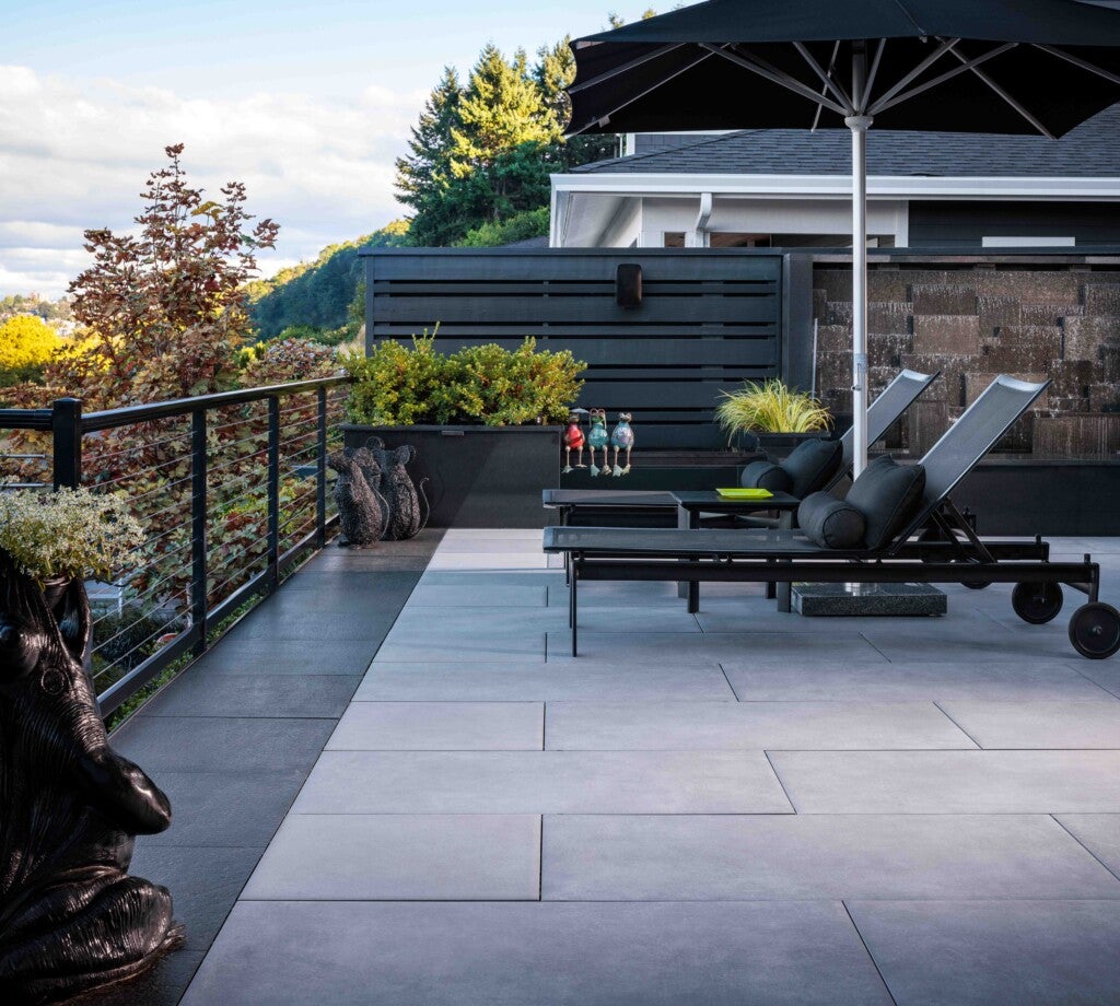 Rooftop with Glocal and Mirage™ porcelain pavers installed.