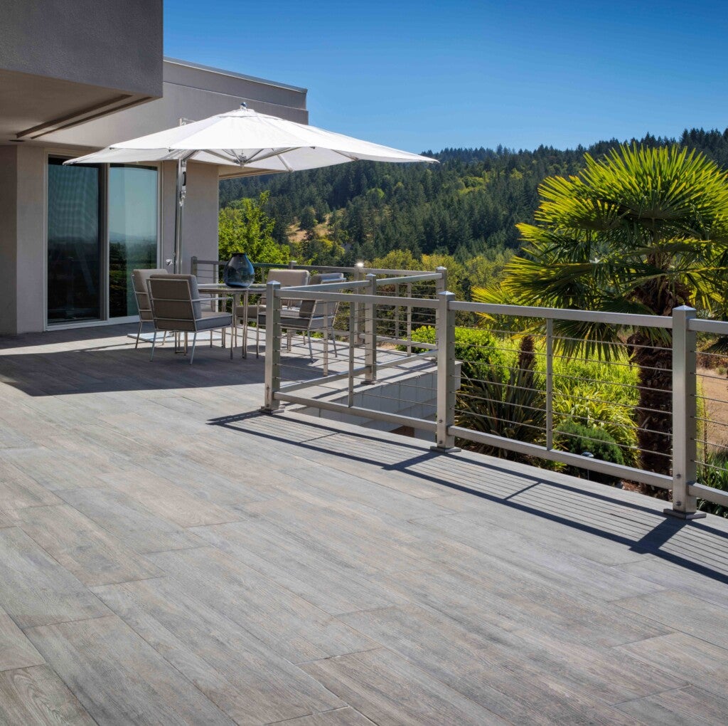 Featured: Mirage™ porcelain pavers on rooftop terrace. 