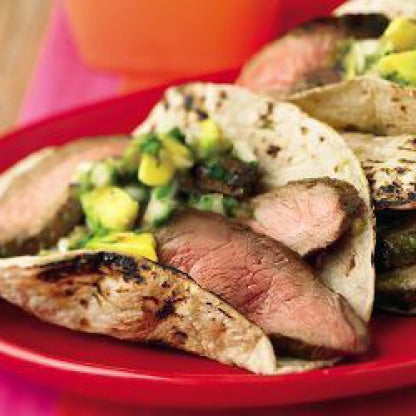 Grilled Beef Tacos recipe. Photo courtesy of Omaha Steaks.