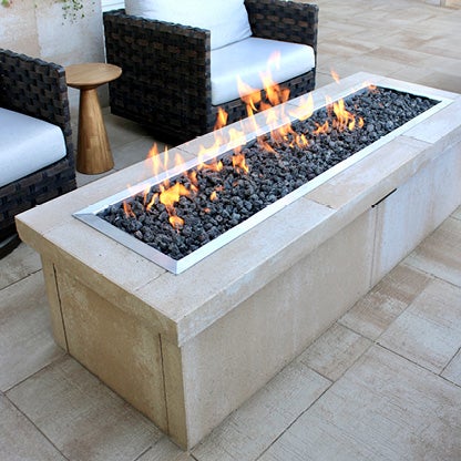 Featured: Artforms™ Linear Fire Pit with a linear gas insert.